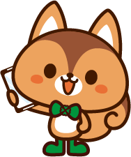 スマホを持つリスのイラスト